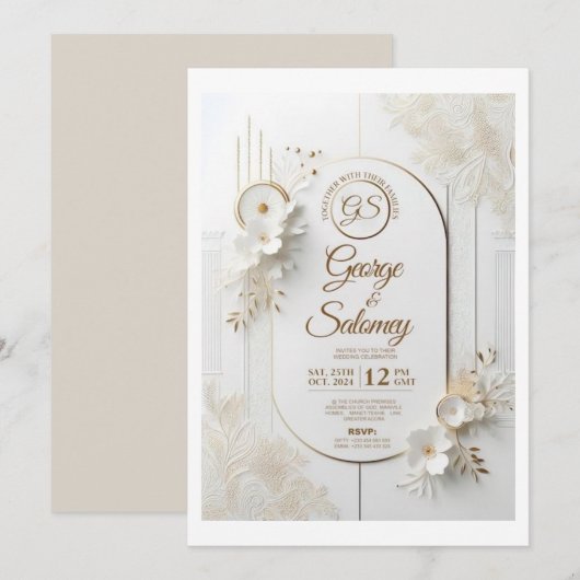 Invitations de mariage (Devant / Derrière)