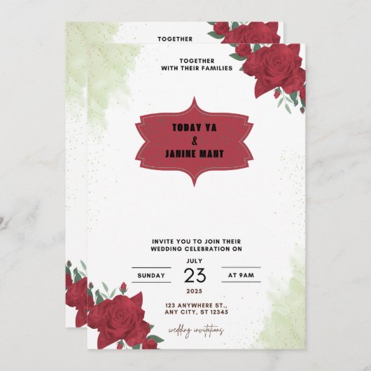 invitations de mariage 2025 (Devant / Derrière)