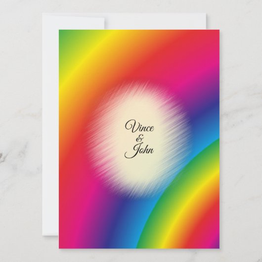 Invitations de mariage à arc-en-ciel lumineux (Dos)