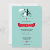 Invitations de mariage à bicyclette à Tandem (Devant)