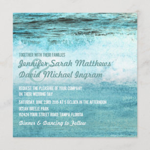 Invitations de mariage à Blue Ocean Waves Beach