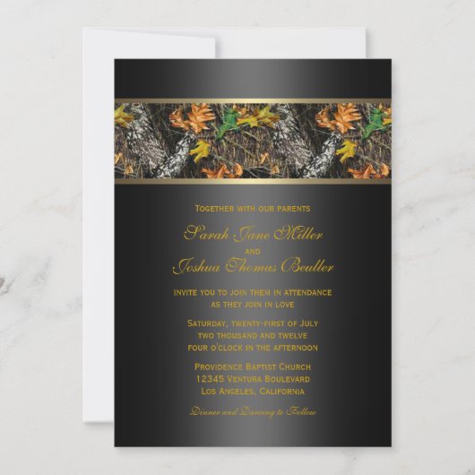 Invitations de mariage à Camo (Devant)