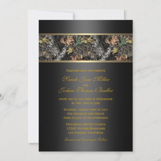 Invitations de mariage à Camo (Devant)