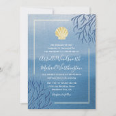 Invitations de mariage à Coral Reef Seashell Beach (Devant)