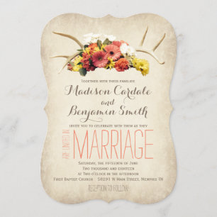 Invitations de mariage à Daisy Deer Antlers