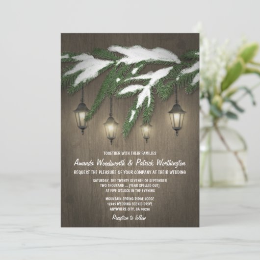 Invitations de mariage À feuillage persistant à la (Debout devant)