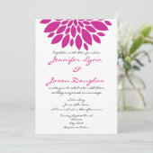 Invitations de mariage à fleurs mauves Magenta Pin (Debout devant)