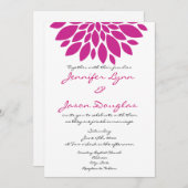 Invitations de mariage à fleurs mauves Magenta Pin (Devant / Derrière)