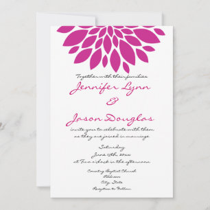 Invitations de mariage à fleurs mauves Magenta Pin