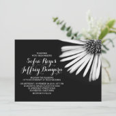Invitations de mariage à fleurs noires et blanches (Debout devant)