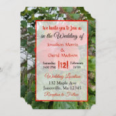Invitations de mariage à fleurs rouges (Devant / Derrière)