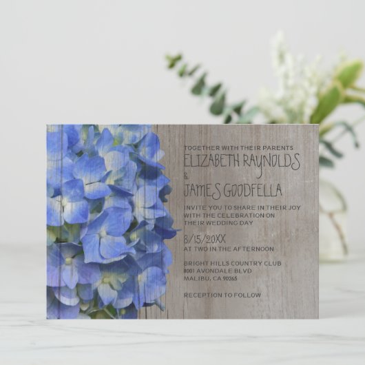 Invitations de mariage à Hydrangea (Debout devant)