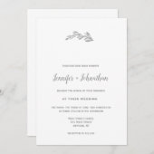 Invitations de mariage à la branche grise (Devant / Derrière)