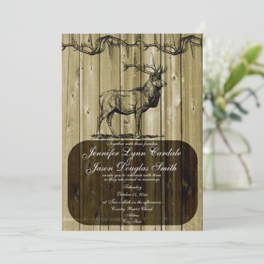 Invitations de mariage à la chasse à la faune de R (Debout devant)