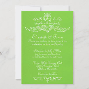 Invitations de mariage à la chaux de luxe simple