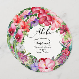 Invitations de mariage à la couronne de fleurs tro