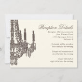 Invitations de mariage à la crème et au chandelier (Dos)