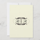 Invitations de mariage à la crème noire Art Déco (Dos)