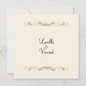 Invitations de mariage à la crème traditionnelle s (Dos)