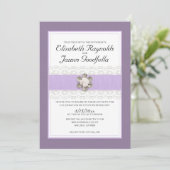 Invitations de mariage à la dentelle et à la perle (Debout devant)