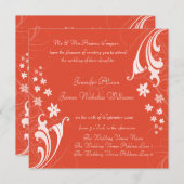 Invitations de mariage à la floraison d'Orange Tan (Devant / Derrière)