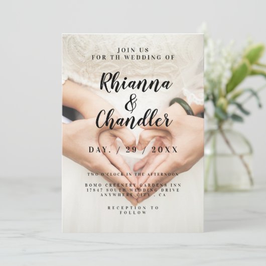 invitations de mariage à la menthe (Debout devant)