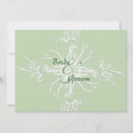 Invitations de mariage à la menthe pâle et à la fl (Devant)