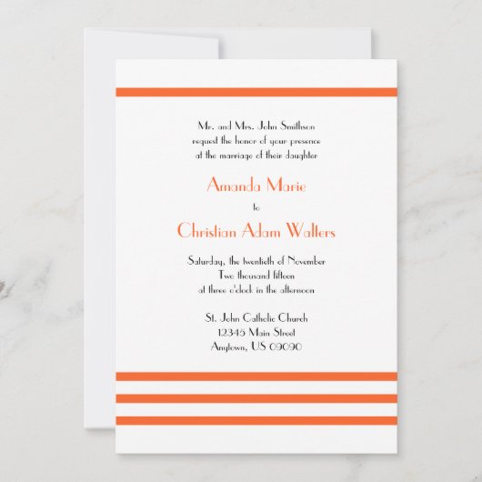 Invitations de mariage à la mode (orange) (Devant)