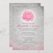 Invitations de mariage à la mode rose de Camo (Devant / Derrière)