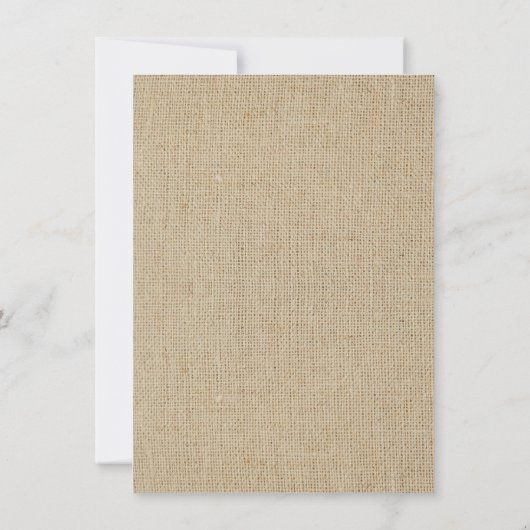 Invitations de mariage à la mode rustique Burlap (Dos)