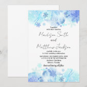 Invitations de mariage à la neige bleue (Devant / Derrière)