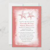 Invitations de mariage à la plage de corail blanc (Devant)