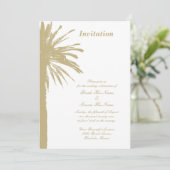 Invitations de mariage à la plage de palmiers chic (Debout devant)