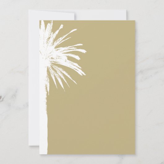 Invitations de mariage à la plage de palmiers chic (Dos)