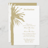 Invitations de mariage à la plage de palmiers chic (Devant / Derrière)