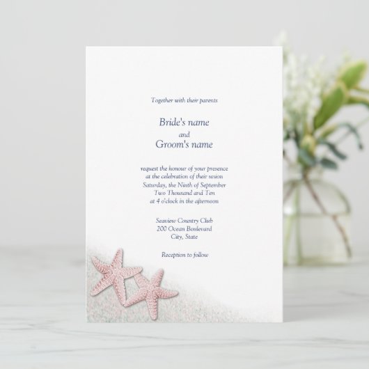 Invitations de mariage à la plage de poisson-Starf (Debout devant)