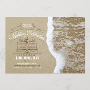 Invitations de mariage à la plage moderne -Sable d