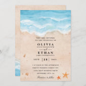 Invitations de mariage à la plage Starfish (Devant / Derrière)