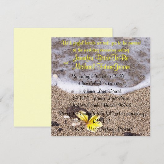 Invitations de mariage à la plage tropicale (Devant / Derrière)