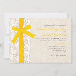 Invitations de mariage à la poule et à la dentelle