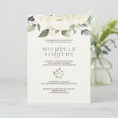 Invitations de mariage à la rose blanche (Debout devant)