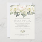 Invitations de mariage à la rose blanche (Devant)