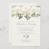 Invitations de mariage à la rose blanche (Devant / Derrière)