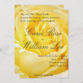Invitations de mariage à la rose jaune élégante (Devant / Derrière)