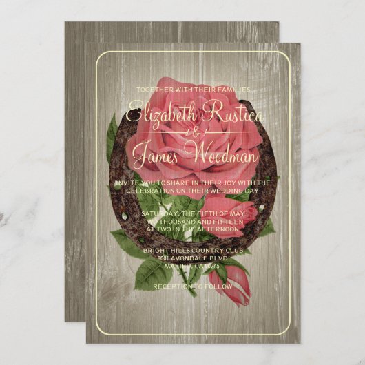 Invitations de mariage à la rousse à cheval (Devant / Derrière)