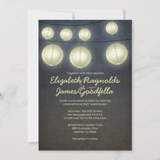 Invitations de mariage à lanterne (Devant)
