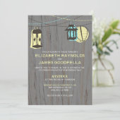 Invitations de mariage à Lanterns rustiques (Debout devant)