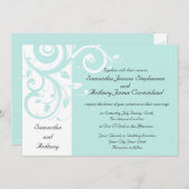 Invitations de mariage à l'Aqua Reverse Swirl (Devant / Derrière)