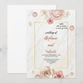 invitations de mariage à l'aquarelle (Devant / Derrière)