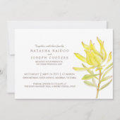 Invitations de mariage à l'aquarelle jaune (Devant)